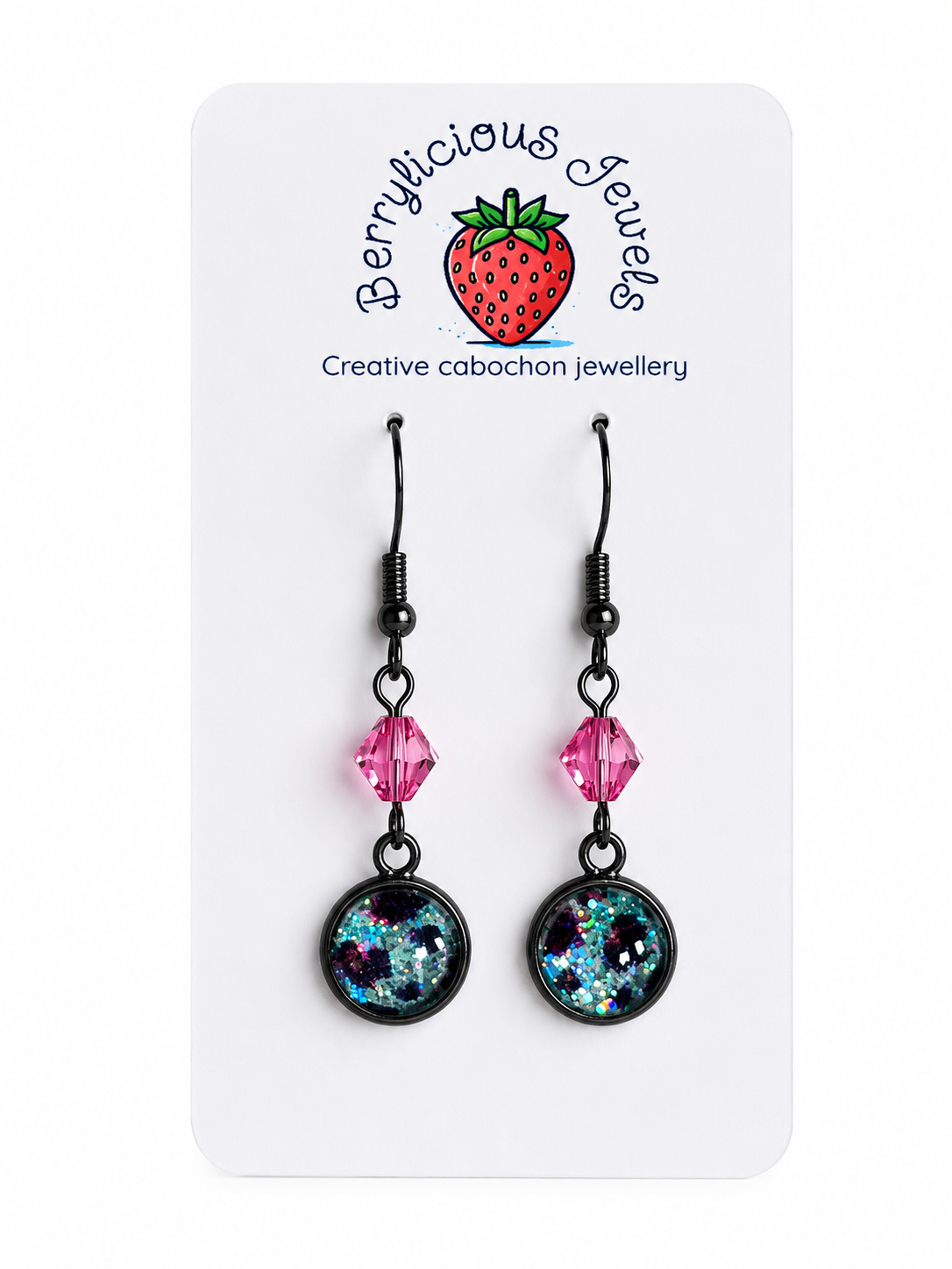 Blue Leopard Dangle Earrings