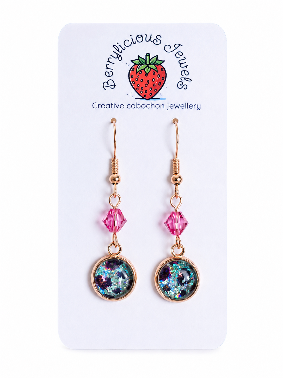 Blue Leopard Dangle Earrings