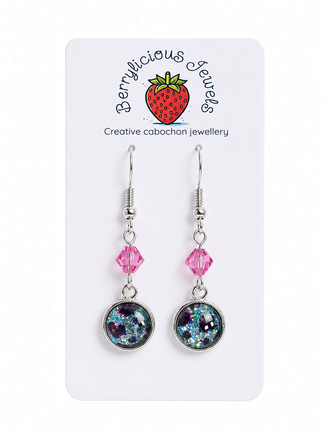 Blue Leopard Dangle Earrings