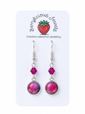 Foiled Pink Dangle Earrings
