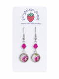Fuchsia Floral Dangle Earrings