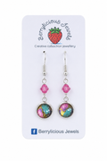 Golden Marble Dangle Earrings
