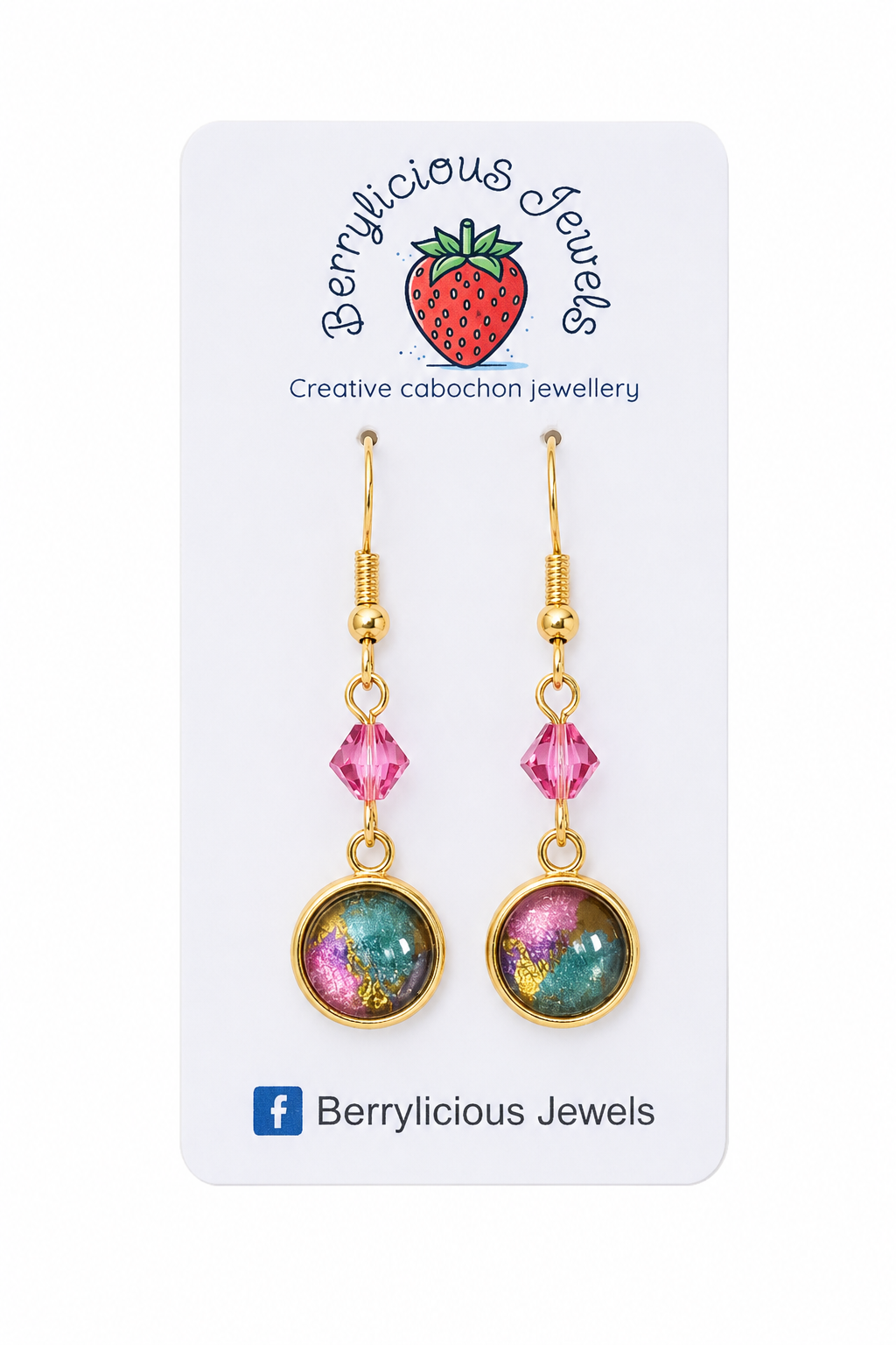 Golden Marble Dangle Earrings