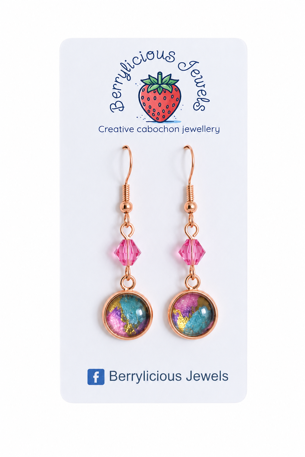 Golden Marble Dangle Earrings