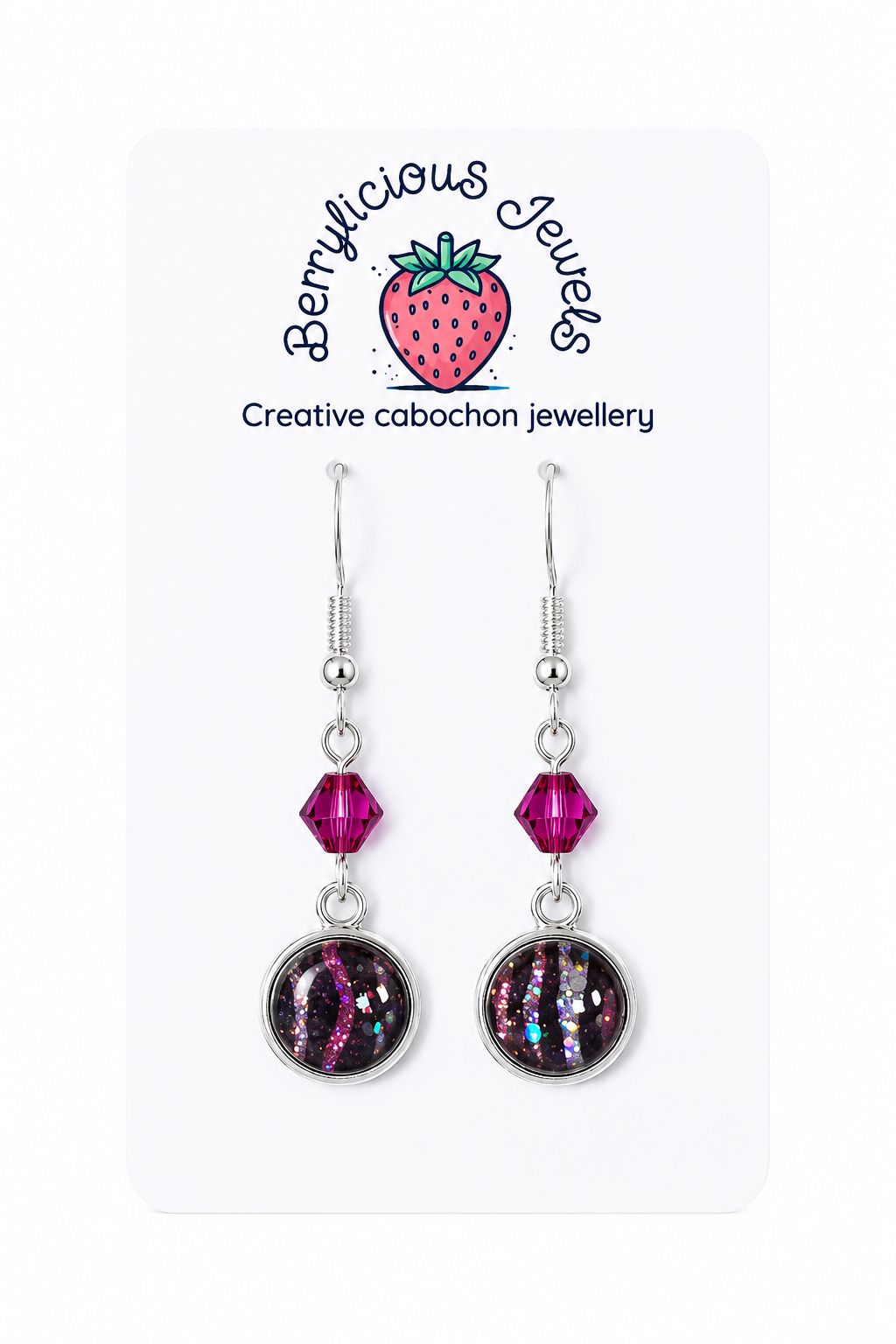 Pink Zebra Dangle Earrings
