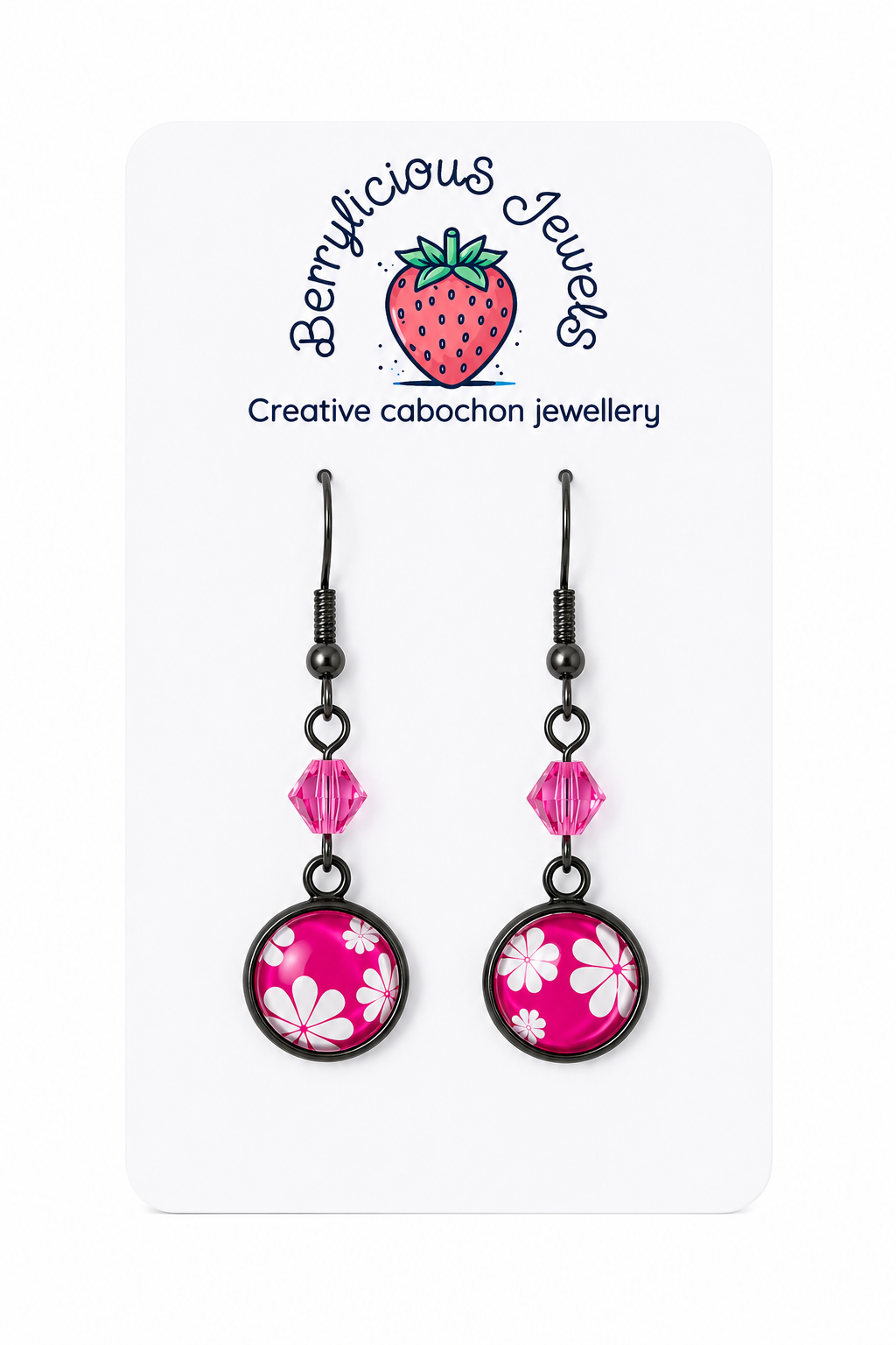 Pink Daisy Pop Dangle Earrings