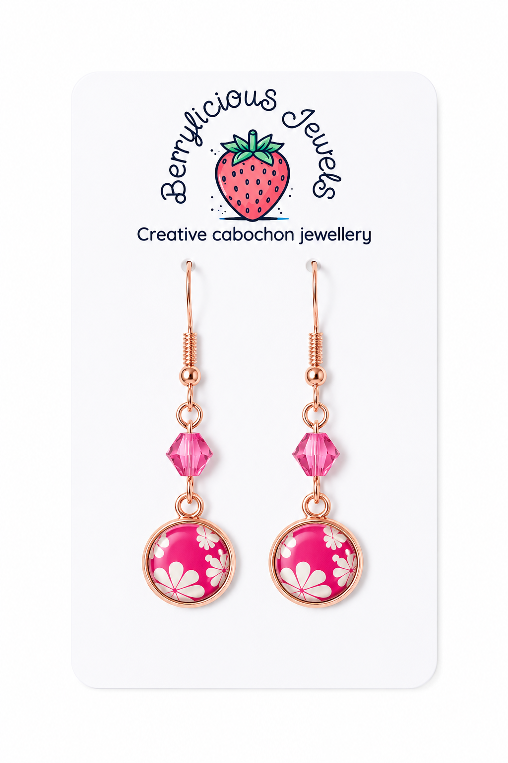 Pink Daisy Pop Dangle Earrings