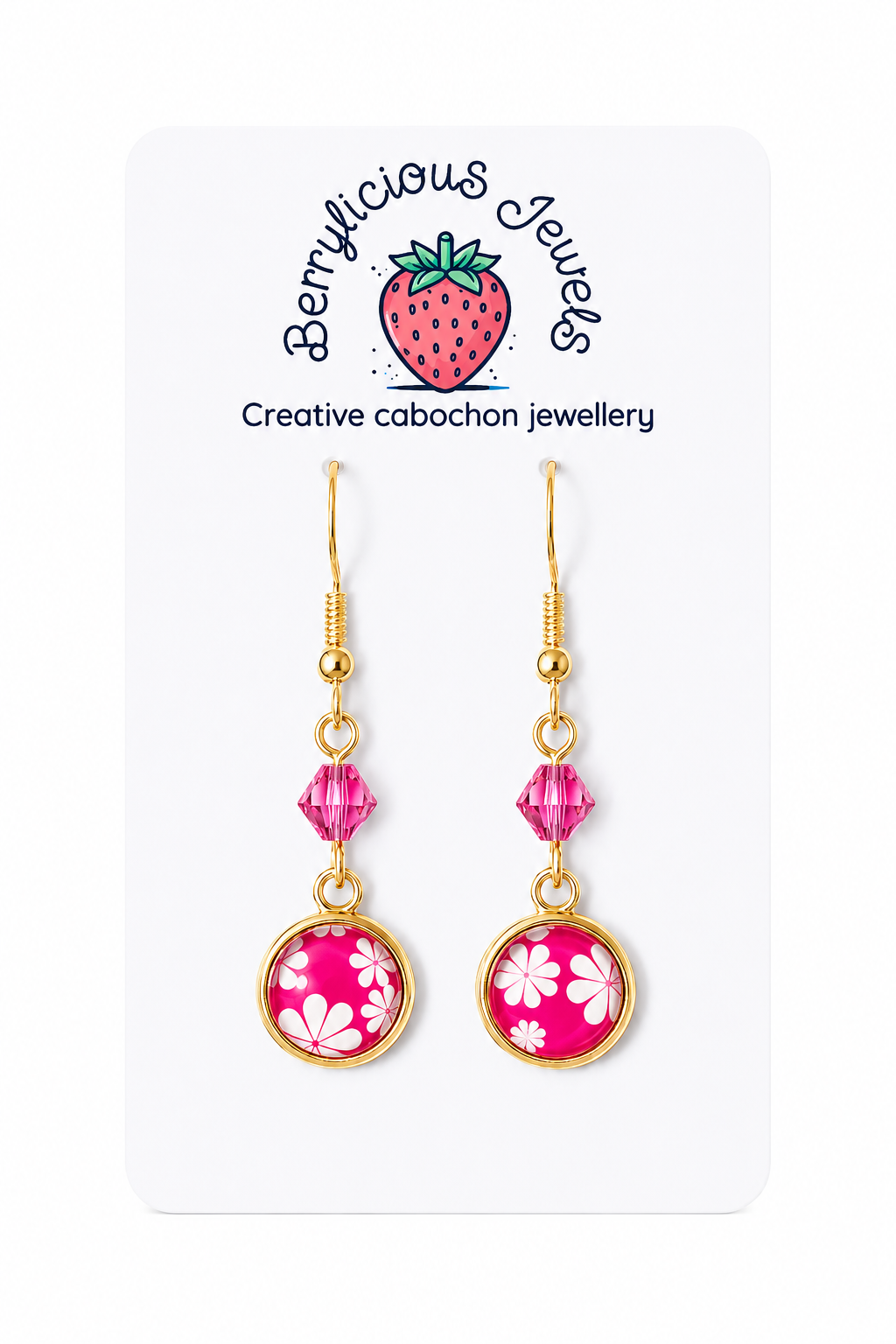 Pink Daisy Pop Dangle Earrings