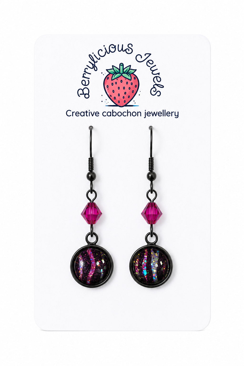 Pink Zebra Dangle Earrings