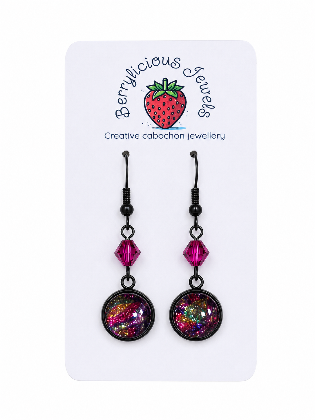 Rainbow Stripe Dangle Earrings