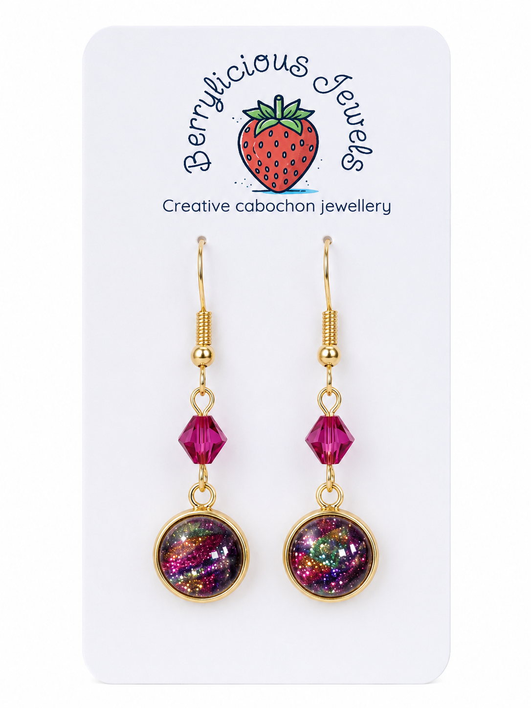 Rainbow Stripe Dangle Earrings