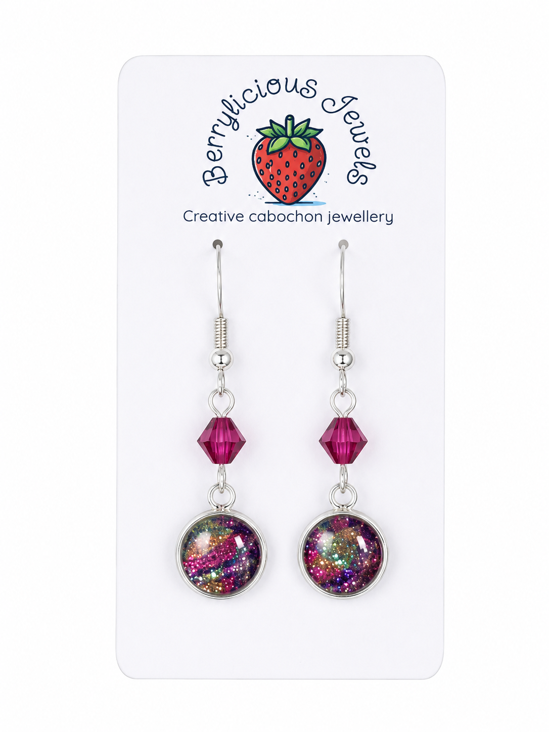 Rainbow Stripe Dangle Earrings