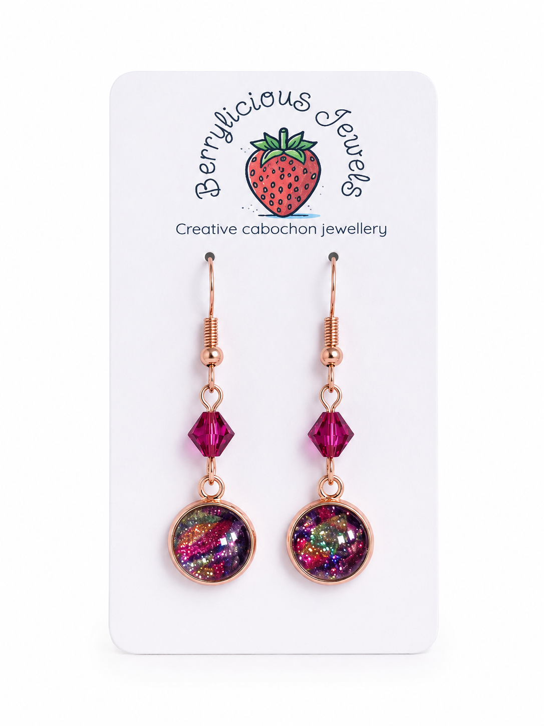 Rainbow Stripe Dangle Earrings