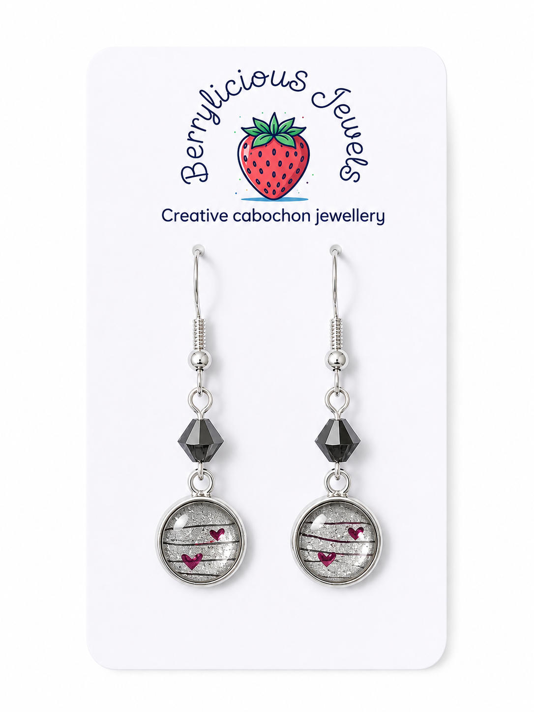 Silver Heart Dangle Earrings