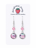 Silver Splatter Dangle Earrings