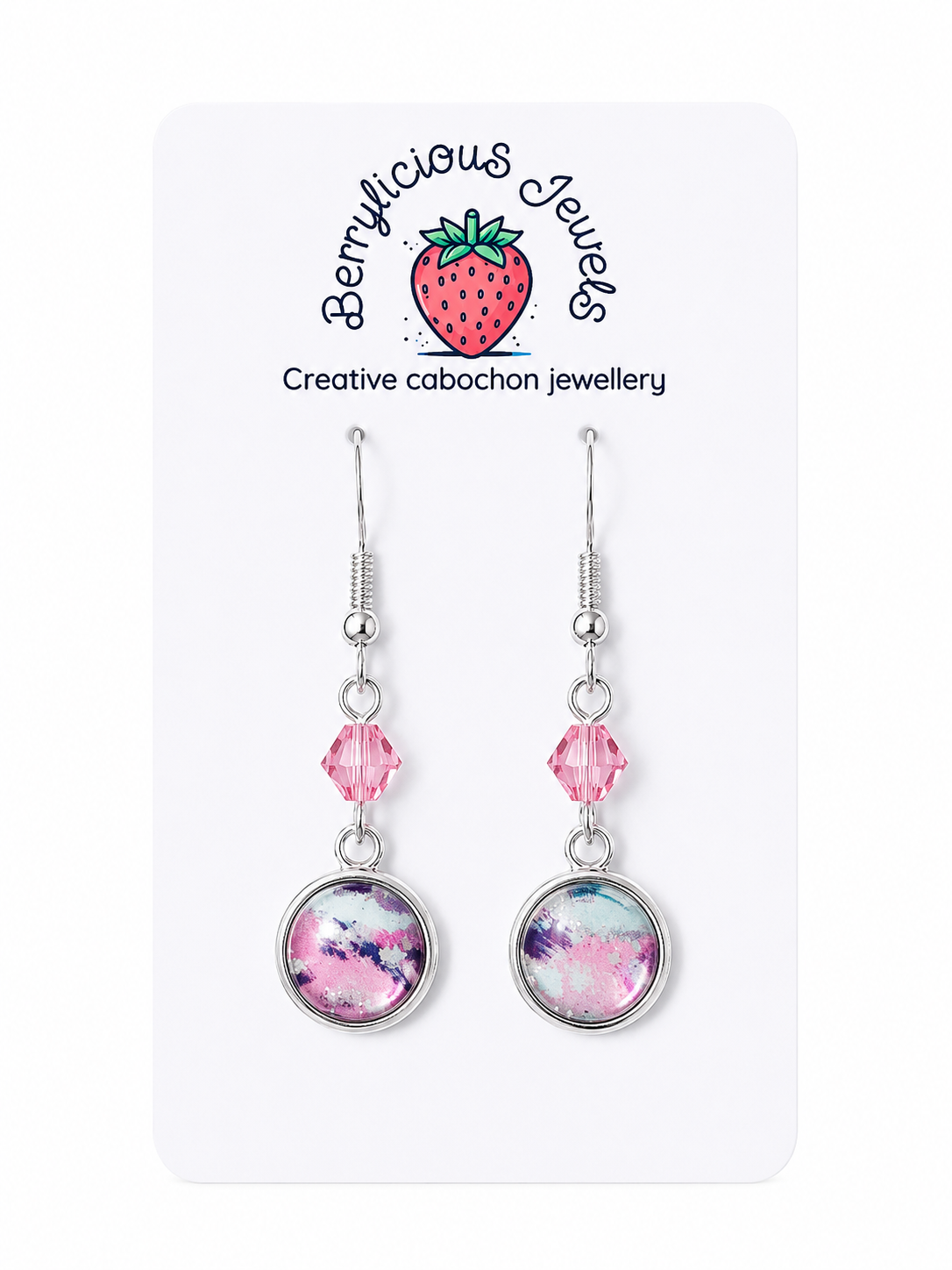 Silver Splatter Dangle Earrings