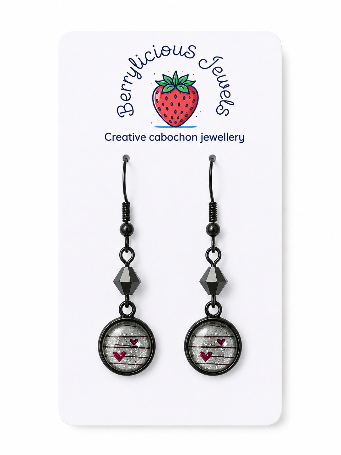 Silver Heart Dangle Earrings