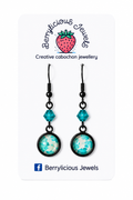 Turquoise Floral Dangle Earrings