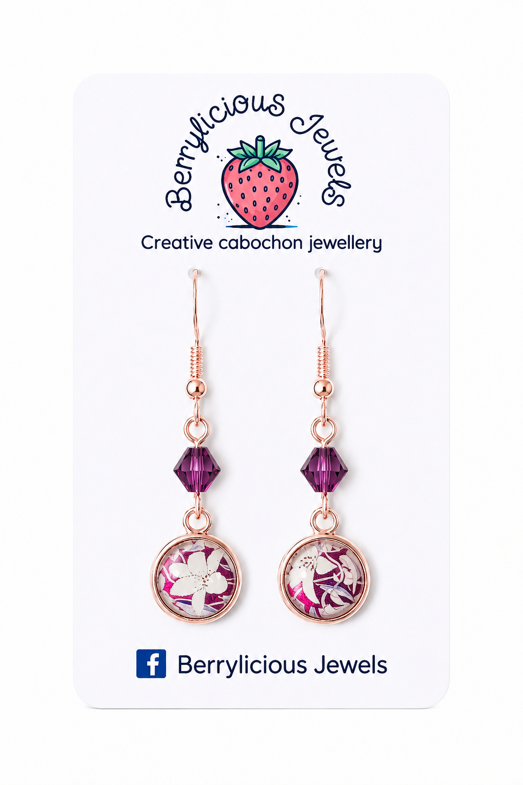 Purple Lily Dangle Earrings